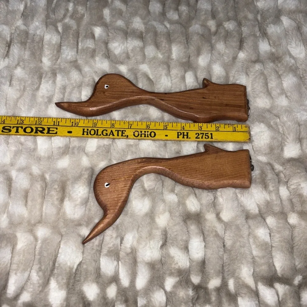 Set Of 2‎ Vintage Wooden Ducks Handmade Wall Decor Cottagecore Country Cottage